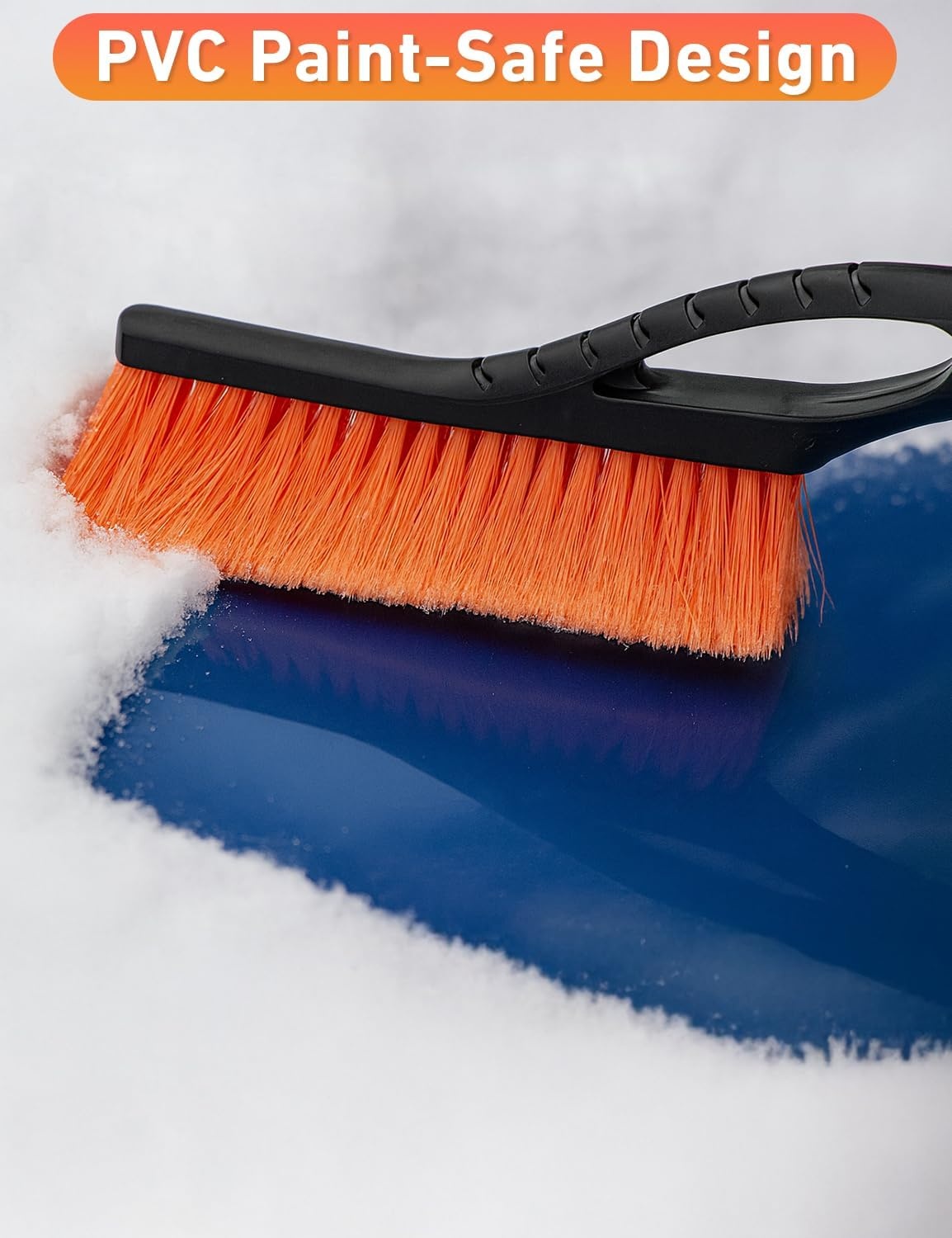 image:imageEcoNour 27 Aluminum Ice Scrapers for Car Windshield Car Snow Scraper For Car Window and Snow Brush with Ergonomic Foam Grip Winter Accessories OrangeOrange Red
