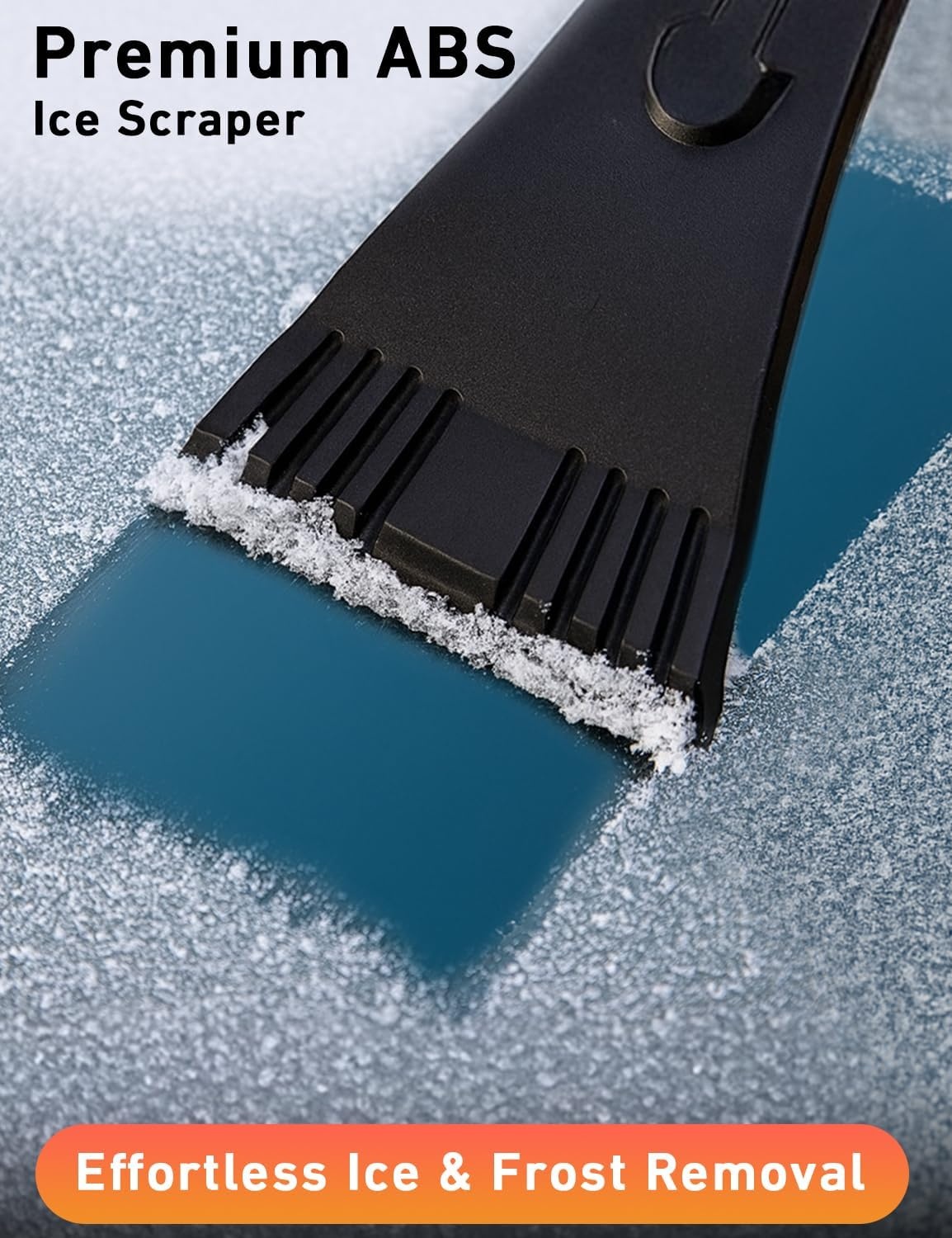 image:imageEcoNour 27 Aluminum Ice Scrapers for Car Windshield Car Snow Scraper For Car Window and Snow Brush with Ergonomic Foam Grip Winter Accessories OrangeOrange Red