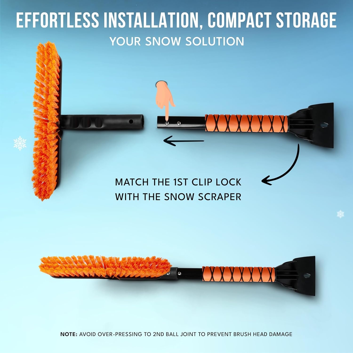 image:imageEcoNour 36 Extendable Snow Brush and Ice Scraper 3in1 Snow Removal Brush Telescopic Brush with 360 Rotating Head for Car Windshield Ice Scraper for SUV Truck and Car Winter Car Accessories27