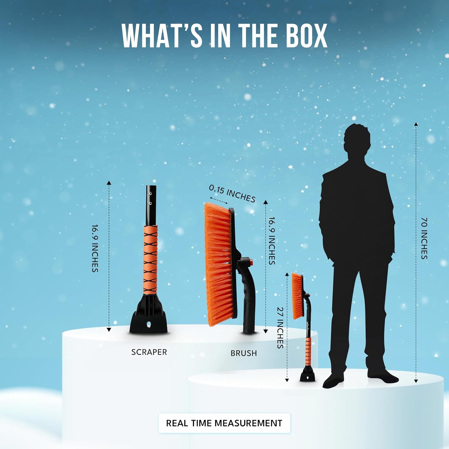 image:imageEcoNour 36 Extendable Snow Brush and Ice Scraper 3in1 Snow Removal Brush Telescopic Brush with 360 Rotating Head for Car Windshield Ice Scraper for SUV Truck and Car Winter Car Accessories27