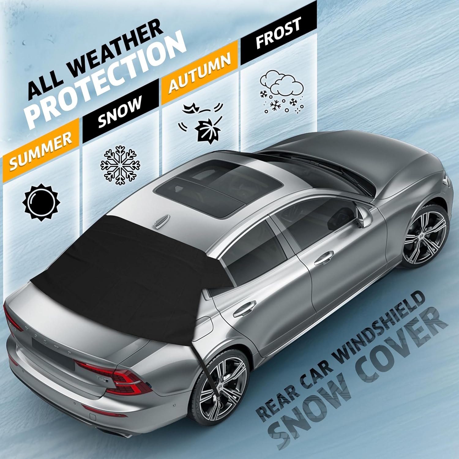 image:imageEcoNour Rear Windshield Cover for Ice and Snow Car Back Window Snow Cover Frost Cover Complete Protection from Snow and Other Winter Debris Winter Car Accessories for Sedan SUV amp VanMediumRear Snow Cover
