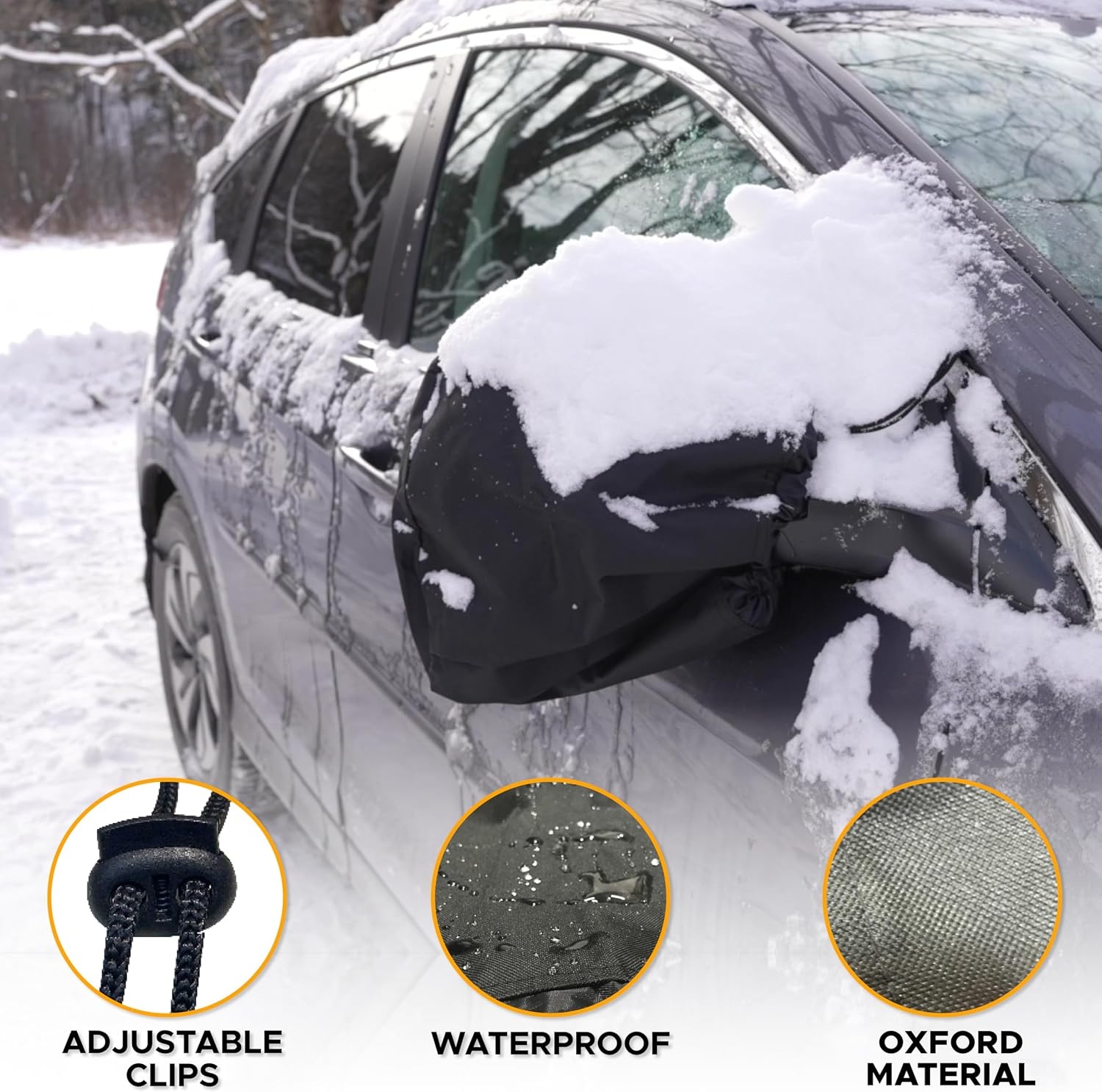 image:imageEcoNour Windshield Cover for Ice and Snow Windshield Snow Cover with Side Mirror Cover amp Wiper Protection Oxford Fabric Winter Cover for Cars SUVs Trucks Medium 69x42Standard