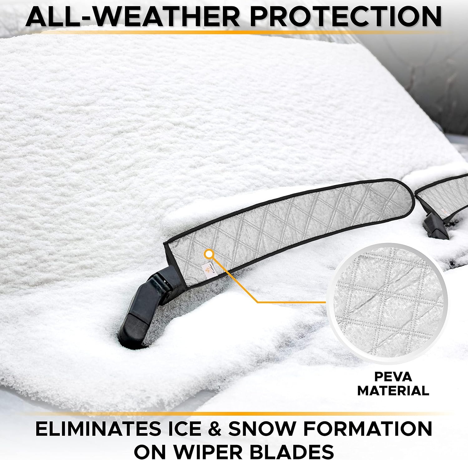 image:imageEcoNour Windshield Cover for Ice and Snow with Side Mirror and Wiper Cover Universal Fit Water Resistant Car SUV Truck Minivan PEVA Material White Standard Size MediumMedium