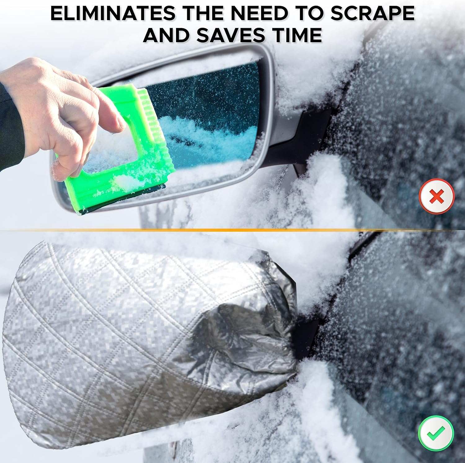 image:imageEcoNour Windshield Cover for Ice and Snow with Side Mirror and Wiper Cover Universal Fit Water Resistant Car SUV Truck Minivan PEVA Material White Standard Size MediumMedium