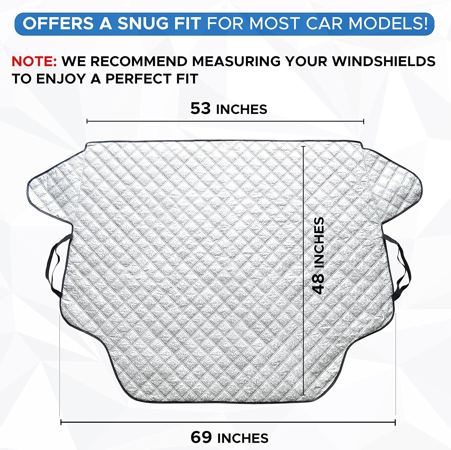 image:imageEcoNour Windshield Cover for Ice and Snow with Side Mirror and Wiper Cover Universal Fit Water Resistant Car SUV Truck Minivan PEVA Material White Standard Size MediumMedium
