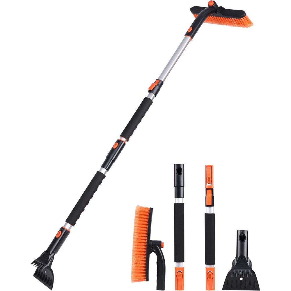 image:imageEcoNour 36 Extendable Snow Brush and Ice Scraper 3in1 Snow Removal Brush Telescopic Brush with 360 Rotating Head for Car Windshield Ice Scraper for SUV Truck and Car Winter Car Accessories53