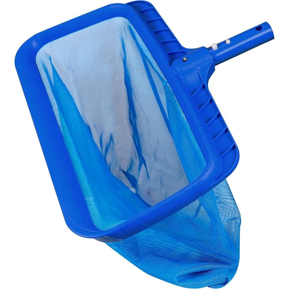 image:imageEcoNour Pool Skimmer Net Professional Heavy Duty Deep Ultra Fine Mesh Pool Leaf Rake for Cleaning Leaves and Debris Strong Frame Fits Standard Poles No PoleBlue Skimmer Net