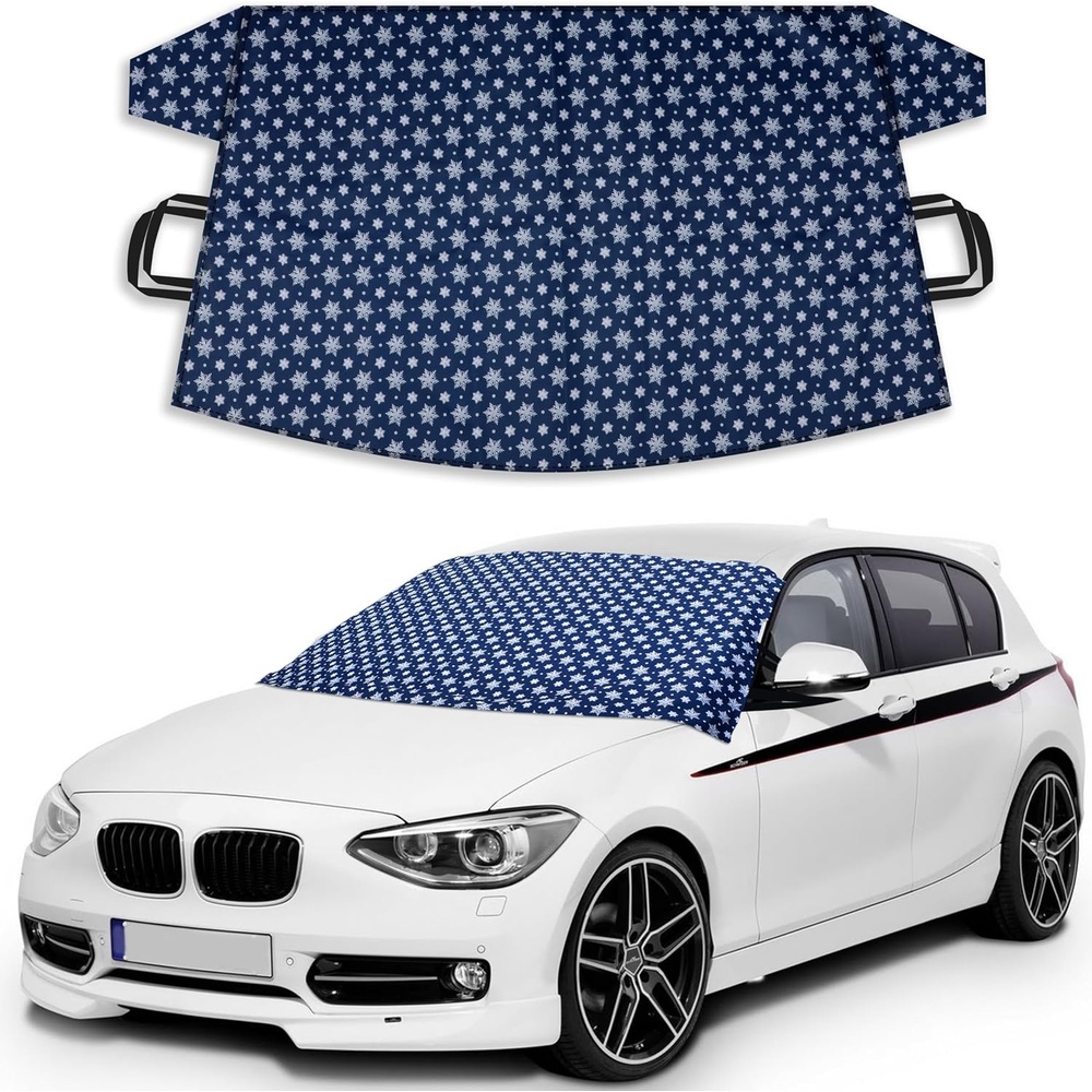 image:imageEcoNour Windshield Cover for Ice and Snow  Windshield Snow Cover with Side Mirror Cover amp Wiper Protection  Oxford Fabric Winter Cover for Cars SUVs Trucks  Medium 69x42Medium Blue