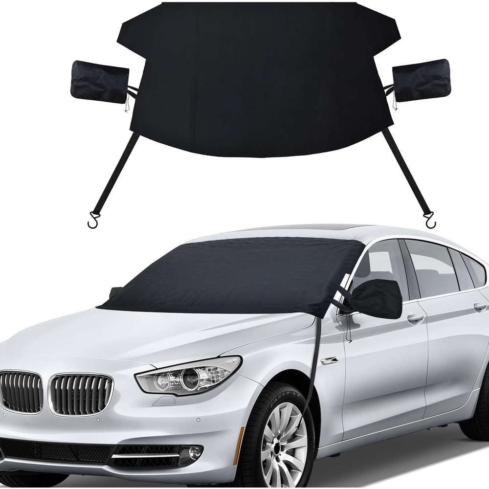 image:imageEcoNour Windshield Cover for Ice and Snow  Windshield Snow Cover with Side Mirror Cover amp Wiper Protection  Oxford Fabric Winter Cover for Cars SUVs Trucks  Medium 69x42Snow cover with side mirror