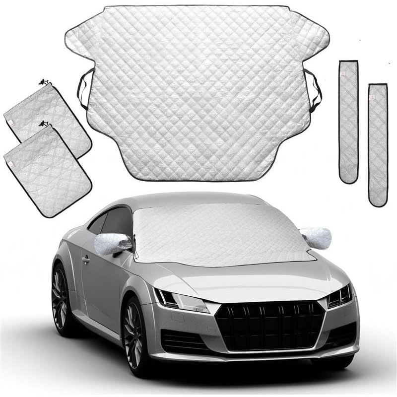 image:imageEcoNour Windshield Cover for Ice and Snow with Side Mirror and Wiper Cover  Universal Fit Water Resistant Car SUV Truck Minivan  PEVA Material White Standard Size  MediumMedium
