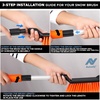 Autovir 39″ 6 in 1 Snow Shovel for Car | 270 Degree Rotating Snow Brush | Ice Scraper for Car Windshield | Scratch Free Extendable Snow Squeegee for SUV, Truck Winter Accessories(Mini Brush-orange)