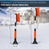 Autovir 39″ 6 in 1 Snow Shovel for Car | 270 Degree Rotating Snow Brush | Ice Scraper for Car Windshield | Scratch Free Extendable Snow Squeegee for SUV, Truck Winter Accessories(Mini Brush-orange)