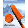 Autovir 39″ 6 in 1 Snow Shovel for Car | 270 Degree Rotating Snow Brush | Ice Scraper for Car Windshield | Scratch Free Extendable Snow Squeegee for SUV, Truck Winter Accessories(Orange)