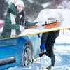 Autovir 39″ 6 in 1 Snow Shovel for Car | 270 Degree Rotating Snow Brush | Ice Scraper for Car Windshield | Scratch Free Extendable Snow Squeegee for SUV, Truck Winter Accessories(Shovel Brush Combo – Orange)
