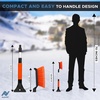 Autovir 39″ 6 in 1 Snow Shovel for Car | 270 Degree Rotating Snow Brush | Ice Scraper for Car Windshield | Scratch Free Extendable Snow Squeegee for SUV, Truck Winter Accessories(Mini Brush-orange)