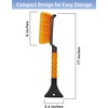 Autovir 39″ 6 in 1 Snow Shovel for Car | 270 Degree Rotating Snow Brush | Ice Scraper for Car Windshield | Scratch Free Extendable Snow Squeegee for SUV, Truck Winter Accessories(Orange)