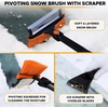 Autovir 39″ 6 in 1 Snow Shovel for Car | 270 Degree Rotating Snow Brush | Ice Scraper for Car Windshield | Scratch Free Extendable Snow Squeegee for SUV, Truck Winter Accessories(Shovel Brush Combo – Orange)