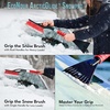 EcoNour 27″ Aluminum Car Snow Scraper and Brush (Red) | Scratch-Free | Weaved Bristle Head with Metal Body Ice Scraper for Car Windshield-Tough Ice Scraper with Ergonomic Foam Grip for Cars-1 Pack(Red)