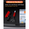 EcoNour 27″ Aluminum Car Snow Scraper and Brush (Red) | Scratch-Free | Weaved Bristle Head with Metal Body Ice Scraper for Car Windshield-Tough Ice Scraper with Ergonomic Foam Grip for Cars-1 Pack(Red & Red)