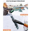 EcoNour 27″ Aluminum Car Snow Scraper and Brush (Red) | Scratch-Free | Weaved Bristle Head with Metal Body Ice Scraper for Car Windshield-Tough Ice Scraper with Ergonomic Foam Grip for Cars-1 Pack(Orange)