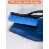 EcoNour 27″ Aluminum Car Snow Scraper and Brush (Red) | Scratch-Free | Weaved Bristle Head with Metal Body Ice Scraper for Car Windshield-Tough Ice Scraper with Ergonomic Foam Grip for Cars-1 Pack(Blue & Blue)