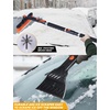 EcoNour 36″ Extendable Snow Brush and Ice Scraper |3-in1 Snow Removal Brush | Telescopic Brush with 360° Rotating Head for Car Windshield | Ice Scraper for SUV, Truck, and Car | Winter Car Accessories(53″)