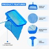 EcoNour Pool Skimmer Net Professional Heavy Duty Deep Ultra Fine Mesh Pool Leaf Rake for Cleaning Leaves and Debris, Strong Frame Fits Standard Poles (No Pole)(Blue Skimmer Net)