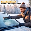 EcoNour Windshield Ice Scraper for Car 2 Pack Scraper to Remove Snow & Ice | Ice Crusher for Car Window with Foam Handle for Perfect Grip | Ice Removal Accessories(Black & Red)