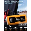 EcoNour car Battery Jump Starter 1600A Peak Up to 7L Gas & 5.5L Diesel Engines 12V Lithium Jump Box with Jumper Cables, USB Charger, LCD Display, LED Flashlight – for Cars, SUVs, Trucks(Orange)