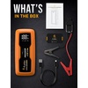 EcoNour car Battery Jump Starter 4000A Peak Up to 10L Gas & 10L Diesel Engines 12V Lithium Jump Box with Jumper Cables, USB Charger, LCD Display, LED Flashlight – for Cars, SUVs, Trucks(Orange)