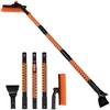 EcoNour 36″ Extendable Snow Brush and Ice Scraper |3-in1 Snow Removal Brush | Telescopic Brush with 360° Rotating Head for Car Windshield | Ice Scraper for SUV, Truck, and Car | Winter Car Accessories(63″)