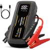 EcoNour car Battery Jump Starter 4000A Peak Up to 10L Gas & 10L Diesel Engines 12V Lithium Jump Box with Jumper Cables, USB Charger, LCD Display, LED Flashlight – for Cars, SUVs, Trucks(Black)
