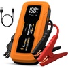 EcoNour car Battery Jump Starter 4000A Peak Up to 10L Gas & 10L Diesel Engines 12V Lithium Jump Box with Jumper Cables, USB Charger, LCD Display, LED Flashlight – for Cars, SUVs, Trucks(Orange)