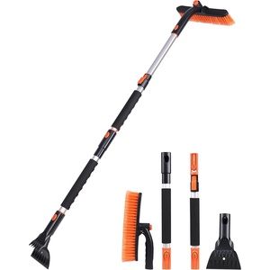 EcoNour 36″ Extendable Snow Brush and Ice Scraper |3-in1 Snow Removal Brush | Telescopic Brush with 360° Rotating Head for Car Windshield | Ice Scraper for SUV, Truck, and Car | Winter Car Accessories(53″)