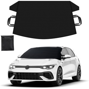EcoNour Windshield Cover for Ice and Snow – Universal Fit for Car, SUV, Truck, Heavy Duty 600D Oxford Fabric Frost Protector for Ice & Sleet, Includes Anti-Theft Straps, Medium (69″x42″)(Small)