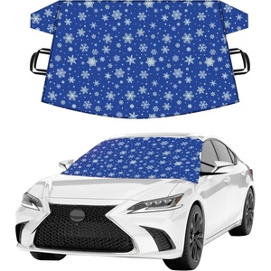 EcoNour Windshield Cover for Ice and Snow | Windshield Snow Cover with Side Mirror Cover & Wiper Protection | Oxford Fabric Winter Cover for Cars, SUVs, Trucks | Medium (69″x42″)(Medium Light Blue)