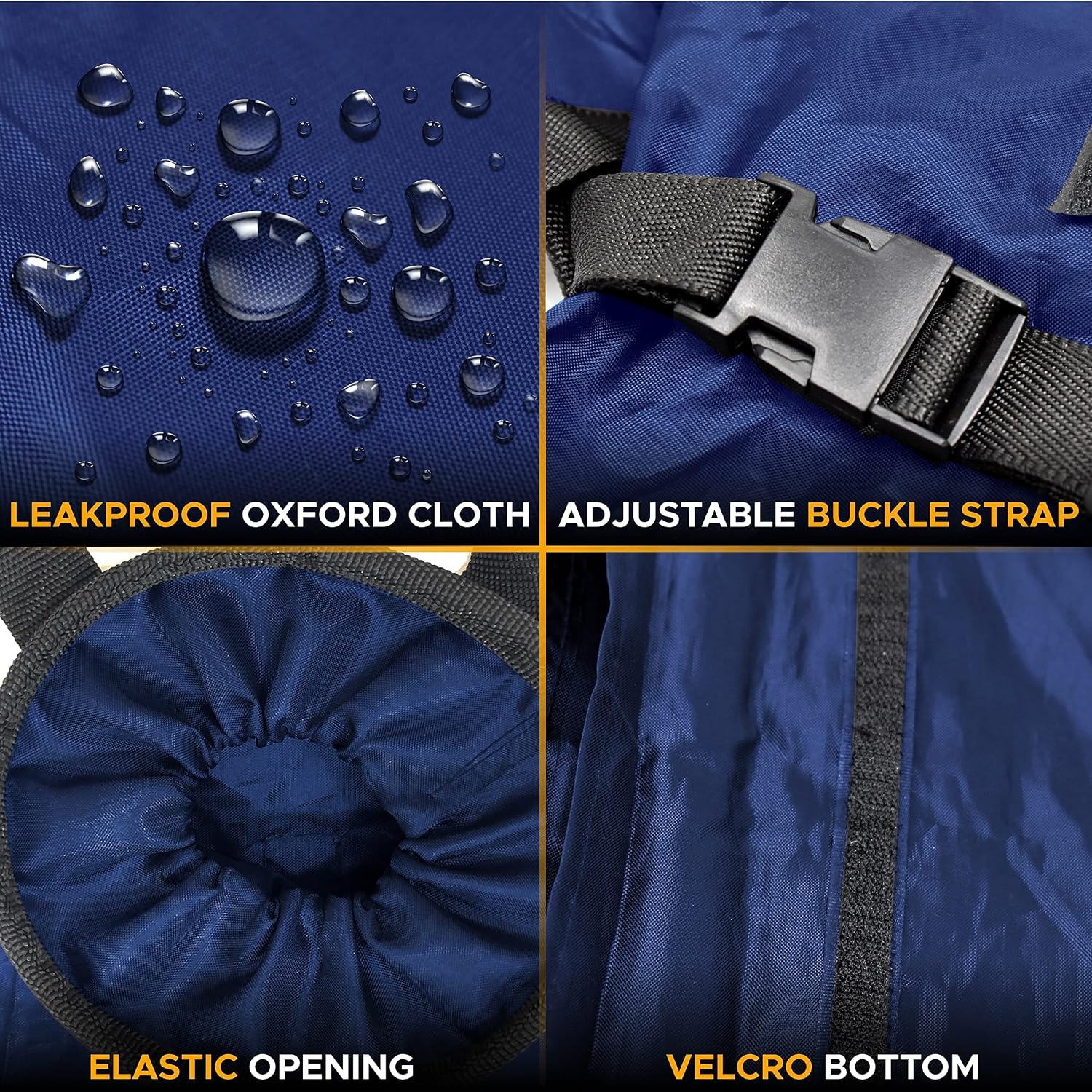 image:imageEcoNour 2 Pack Car Trash Bag Washable Back Seat Hanging Bag Elastic Opening amp Easy Mount Garbage Can with Waterproof Oxford Material Accessories for Camping Traveling amp OutdoorBlue