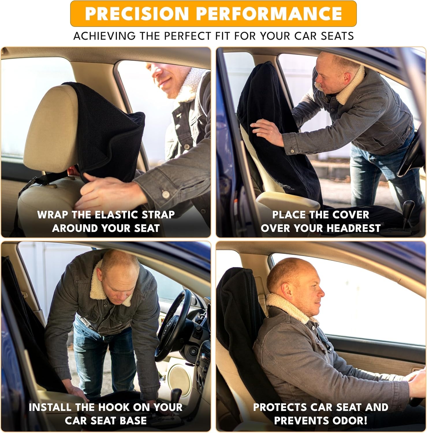 image:imageEcoNour Car Seat Cover Sweat Towel Waterproof Universal Seat Protector for Gym Workout Swimming Camping amp Dog Travel Washable Car Seat Cover for Cars Trucks SUVs amp Vans Black 29 x 555Black