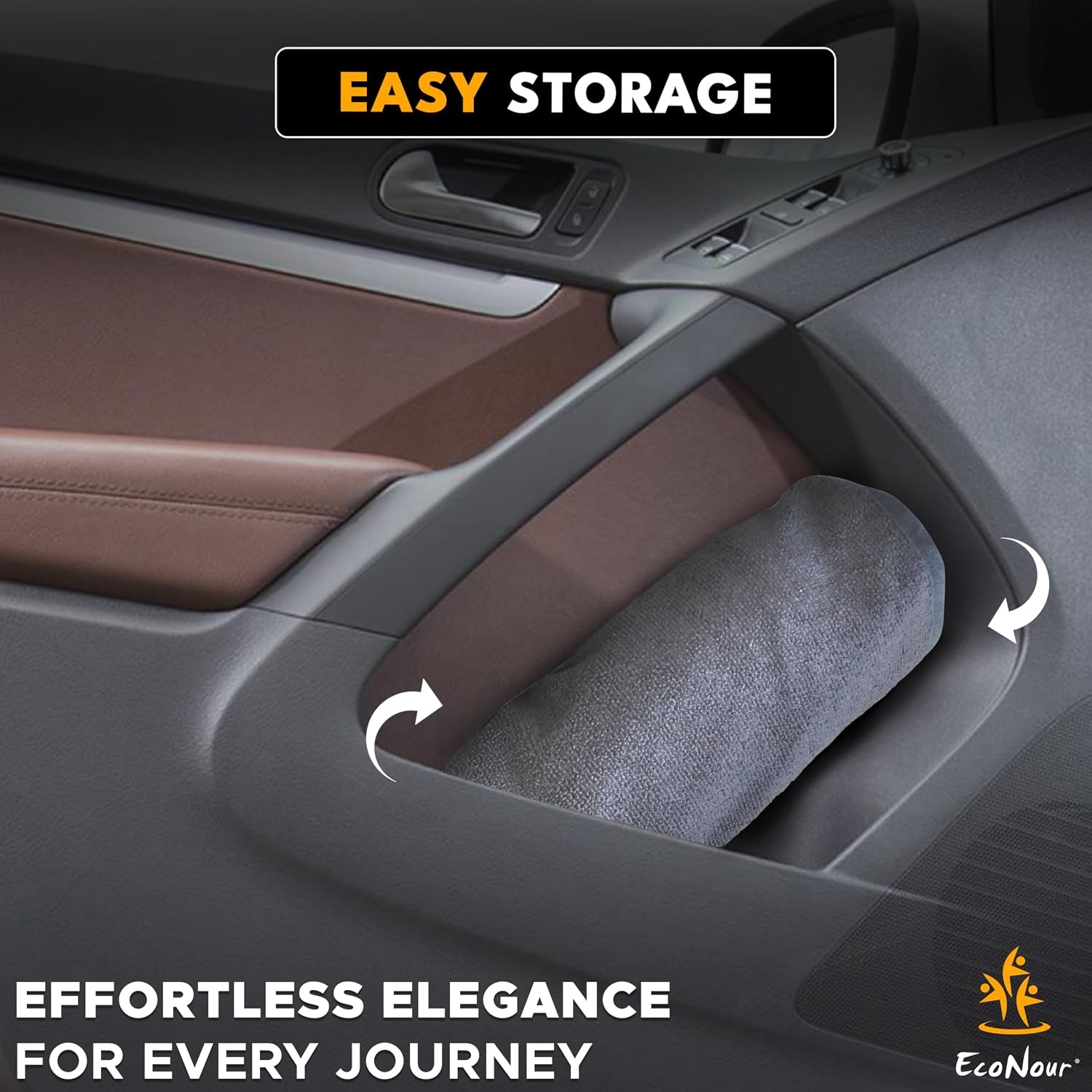 image:imageEcoNour Car Seat Cover Sweat Towel Waterproof Universal Seat Protector for Gym Workout Swimming Camping amp Dog Travel Washable Car Seat Cover for Cars Trucks SUVs amp Vans Black 29 x 555Grey