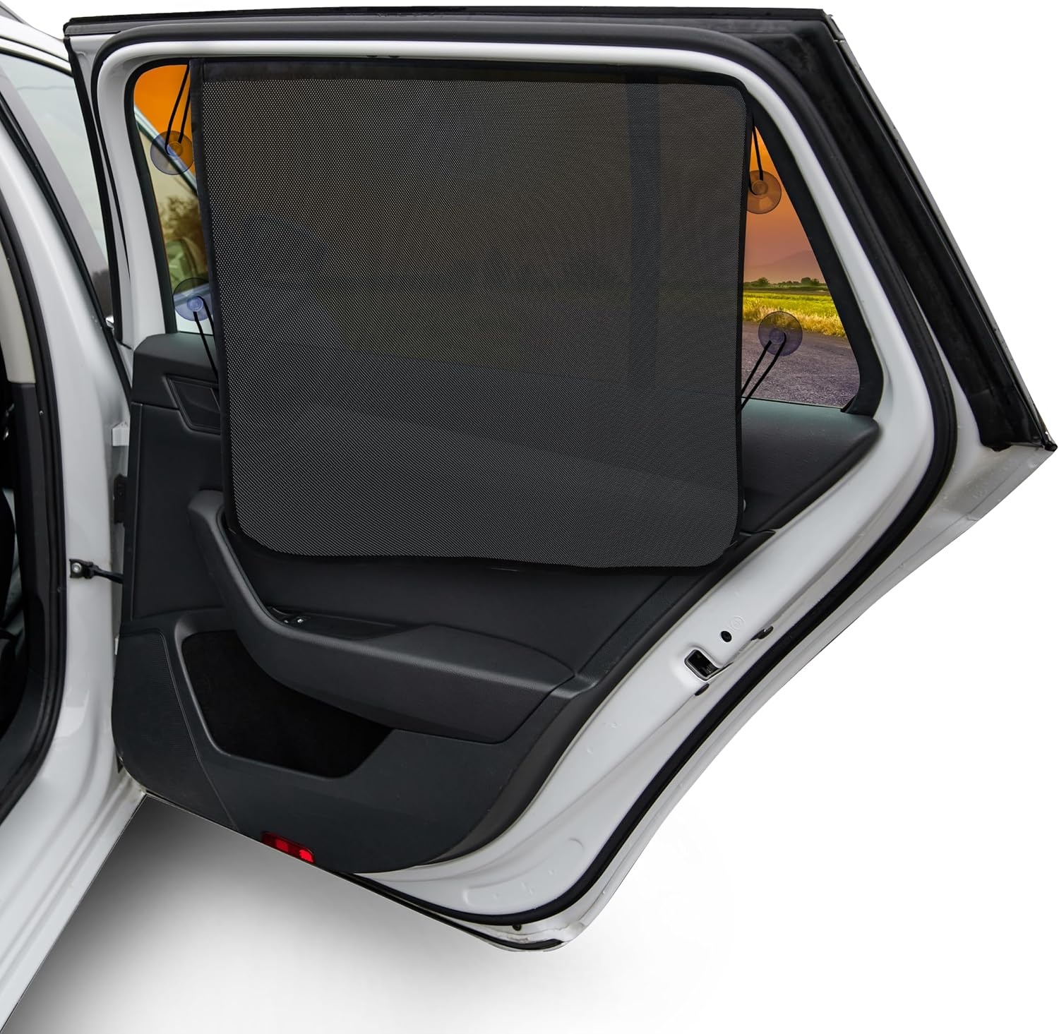 image:imageEcoNour Magnetic Car Side Window Sun Shade 1 Pack Rear Window Sunshade Covers amp Blocks UV Rays Baby Shades for Side Windows Ensures Privacy Protection Baby Car Travel Accessories 26x19Black Suction Magnet