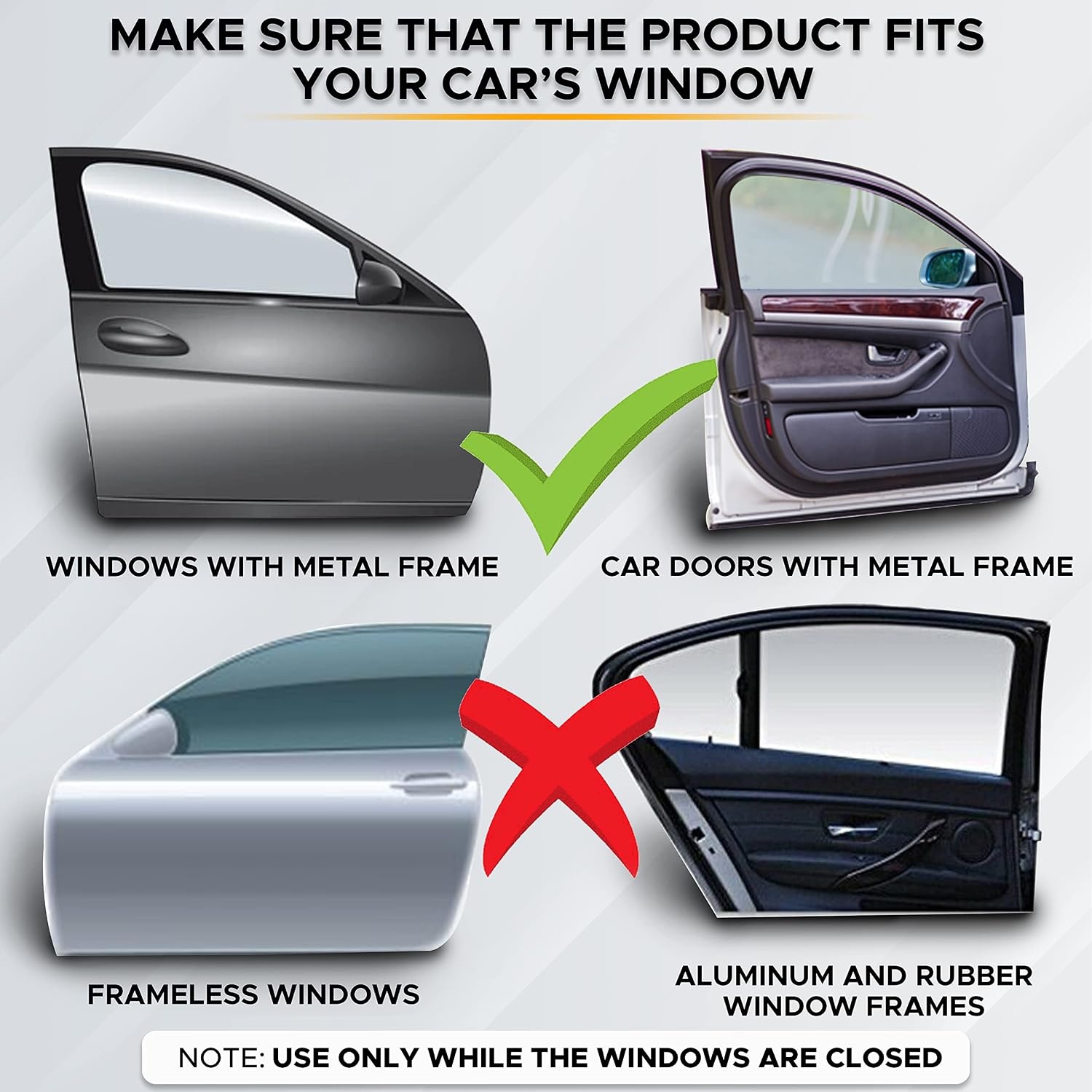 image:imageEcoNour Magnetic Car Side Window Sun Shade 1 Pack Rear Window Sunshade Covers amp Blocks UV Rays Baby Shades for Side Windows Ensures Privacy Protection Baby Car Travel Accessories 26x19Black Suction Magnet