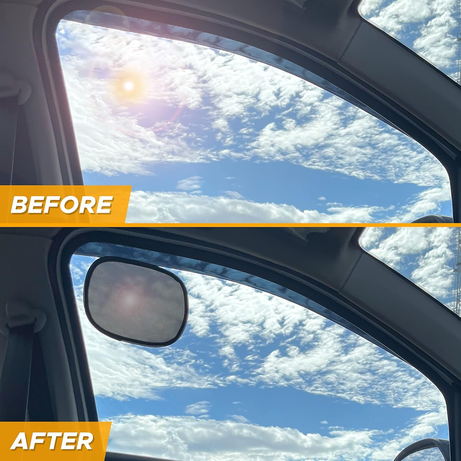 image:imageEcoNour Miniature Static Cling Window Shade for Car Sun Visor 2 Pack Windshield Sun Shade Static Cling for Driving Glare Shield Cling Car Shade for Windshield Glare Protection AccessoriesMedium 2Pack