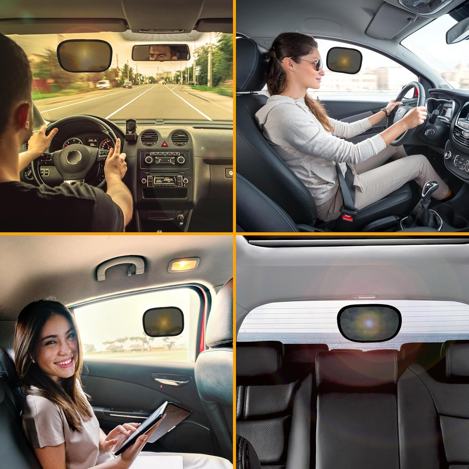 image:imageEcoNour Miniature Static Cling Window Shade for Car Sun Visor 2 Pack Windshield Sun Shade Static Cling for Driving Glare Shield Cling Car Shade for Windshield Glare Protection AccessoriesMedium 2Pack