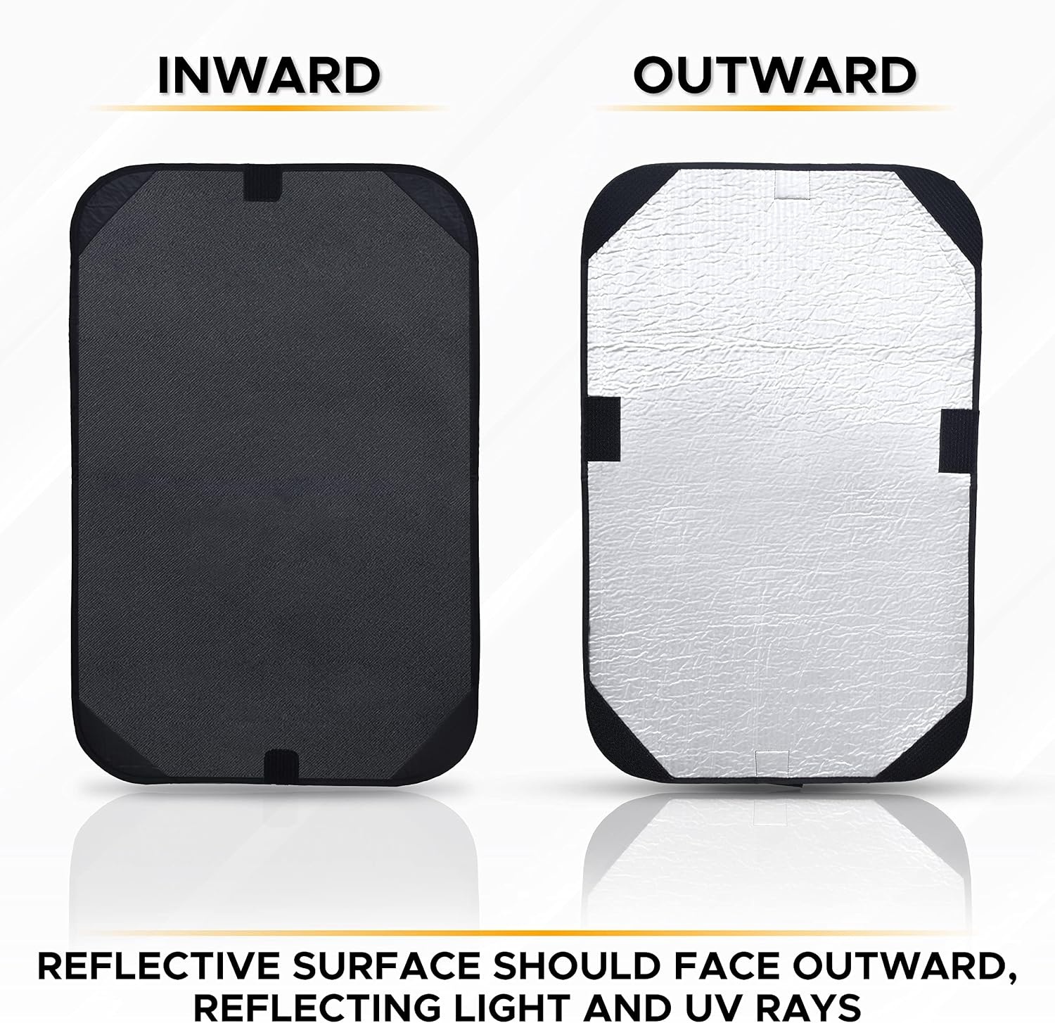 image:imageEcoNour RV Window Shade Foldable Trailer Door Window Cover for Total UV Camper Window Shade for Privacy Blackout Trailer Accessories for Camper Windows 25x16 inchesBlack