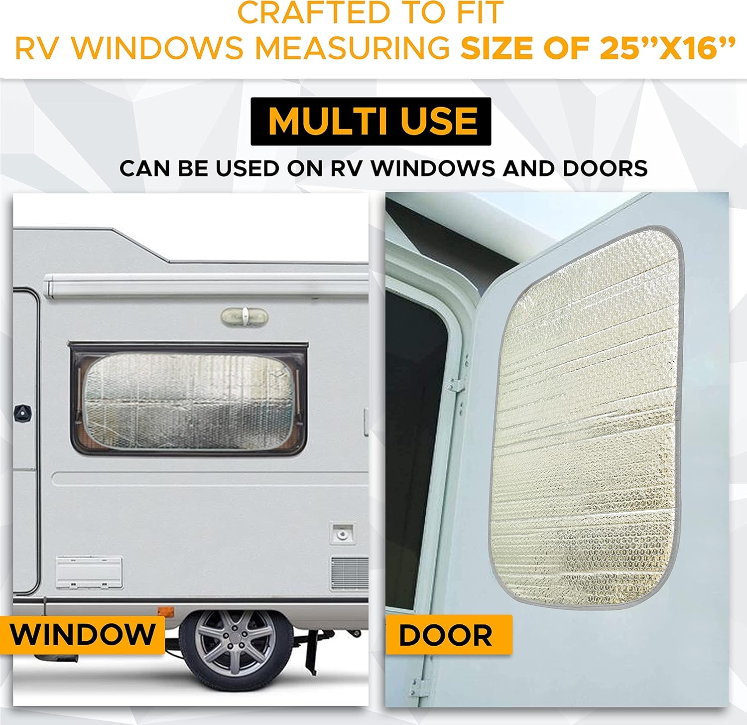 image:imageEcoNour RV Window Shade Foldable Trailer Door Window Cover for Total UV Camper Window Shade for Privacy Blackout Trailer Accessories for Camper Windows 25x16 inchesSilver