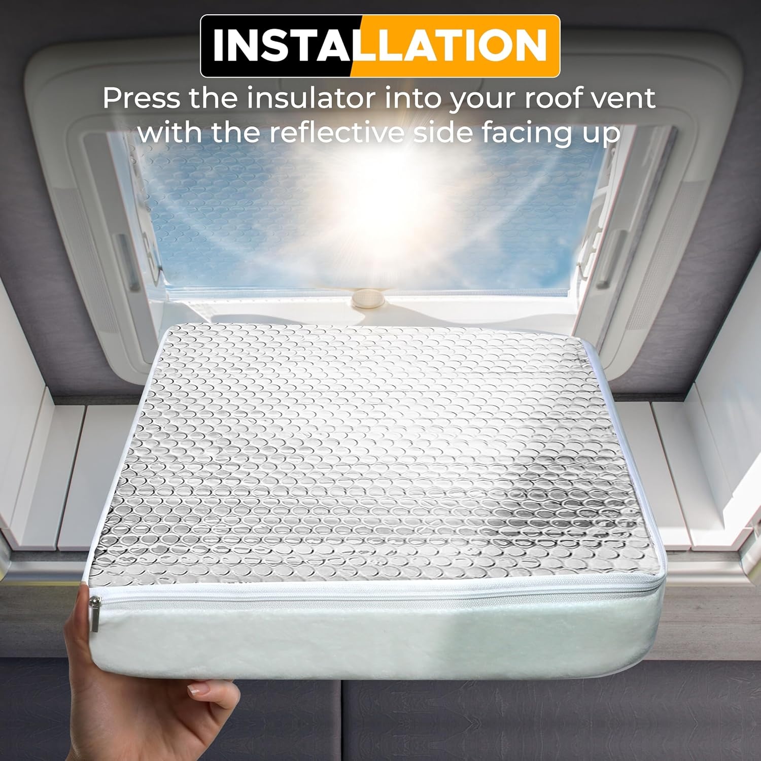 image:imageEcoNour RV Window Shade Foldable Trailer Door Window Cover for Total UV Camper Window Shade for Privacy Blackout Trailer Accessories for Camper Windows 25x16 incheswhite