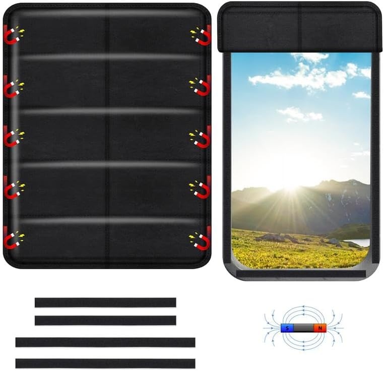 image:imageEcoNour RV Window Shade Foldable Trailer Door Window Cover for Total UV Camper Window Shade for Privacy Blackout Trailer Accessories for Camper Windows 25x16 inchesBlack