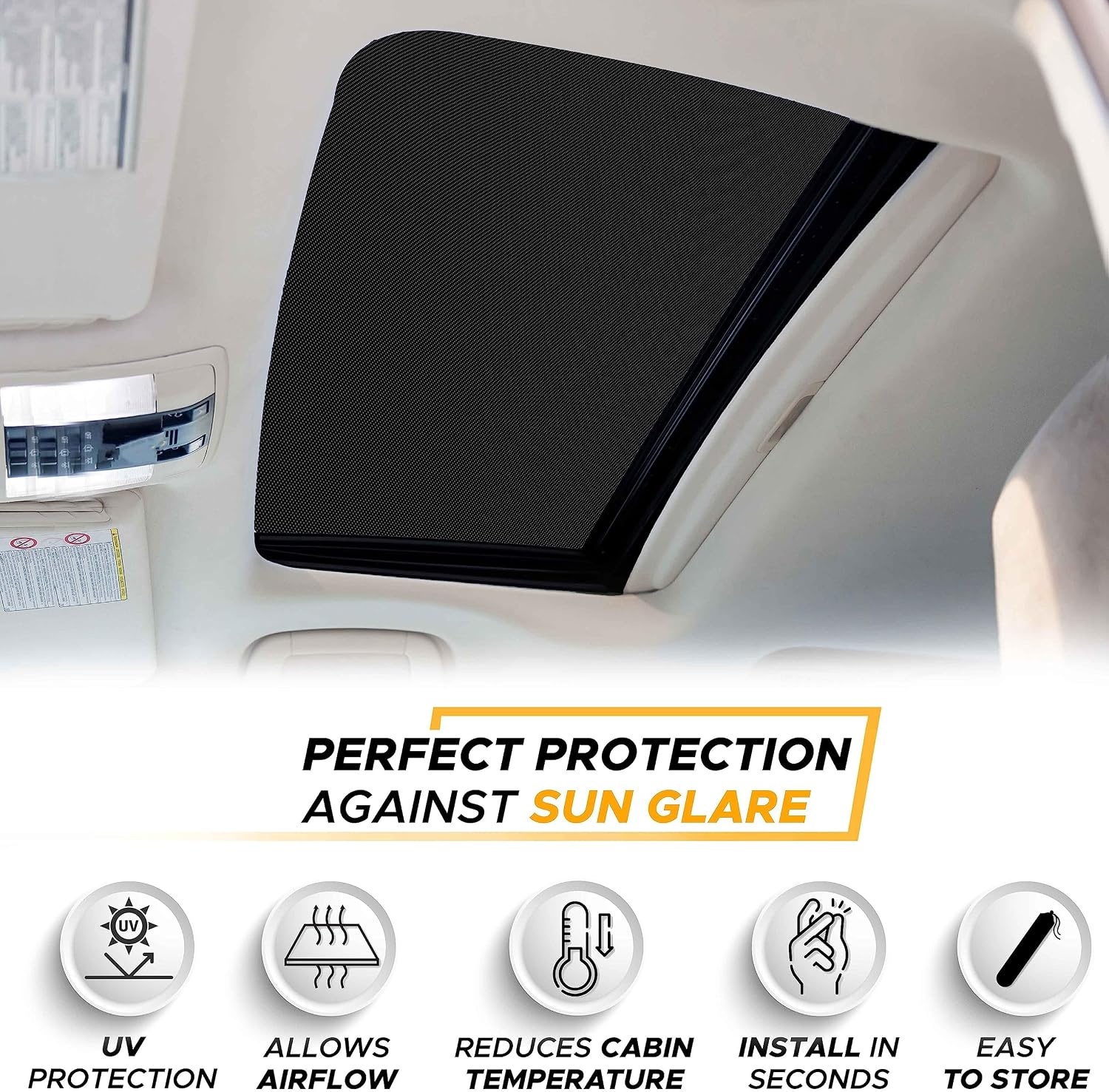 image:imageEcoNour RV Window Shade Foldable Trailer Door Window Cover for Total UV Camper Window Shade for Privacy Blackout Trailer Accessories for Camper Windows 25x16 inchesBlack