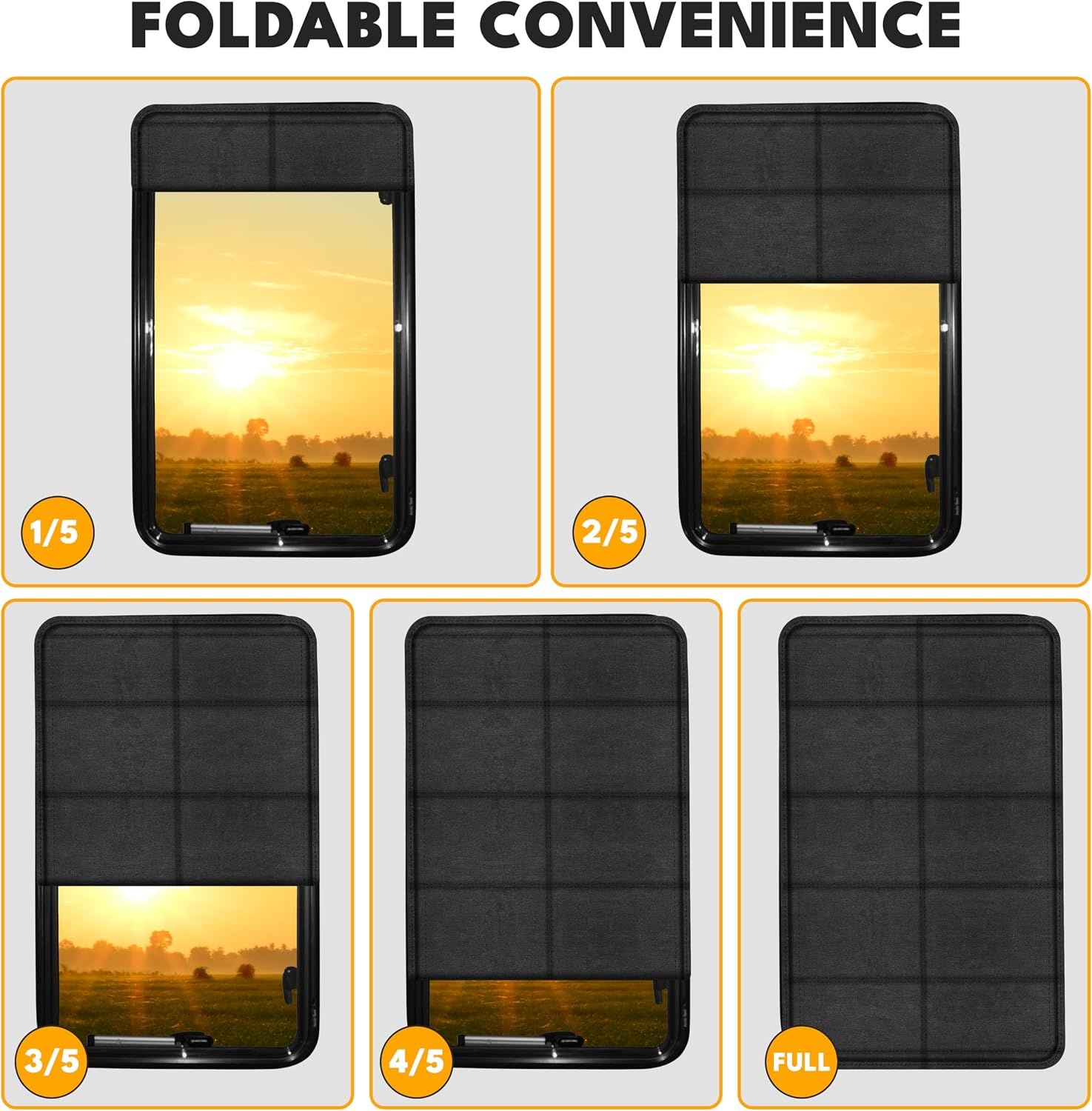 image:imageEcoNour RV Window Shade Foldable Trailer Door Window Cover for Total UV Camper Window Shade for Privacy Blackout Trailer Accessories for Camper Windows 25x16 inchesBlack