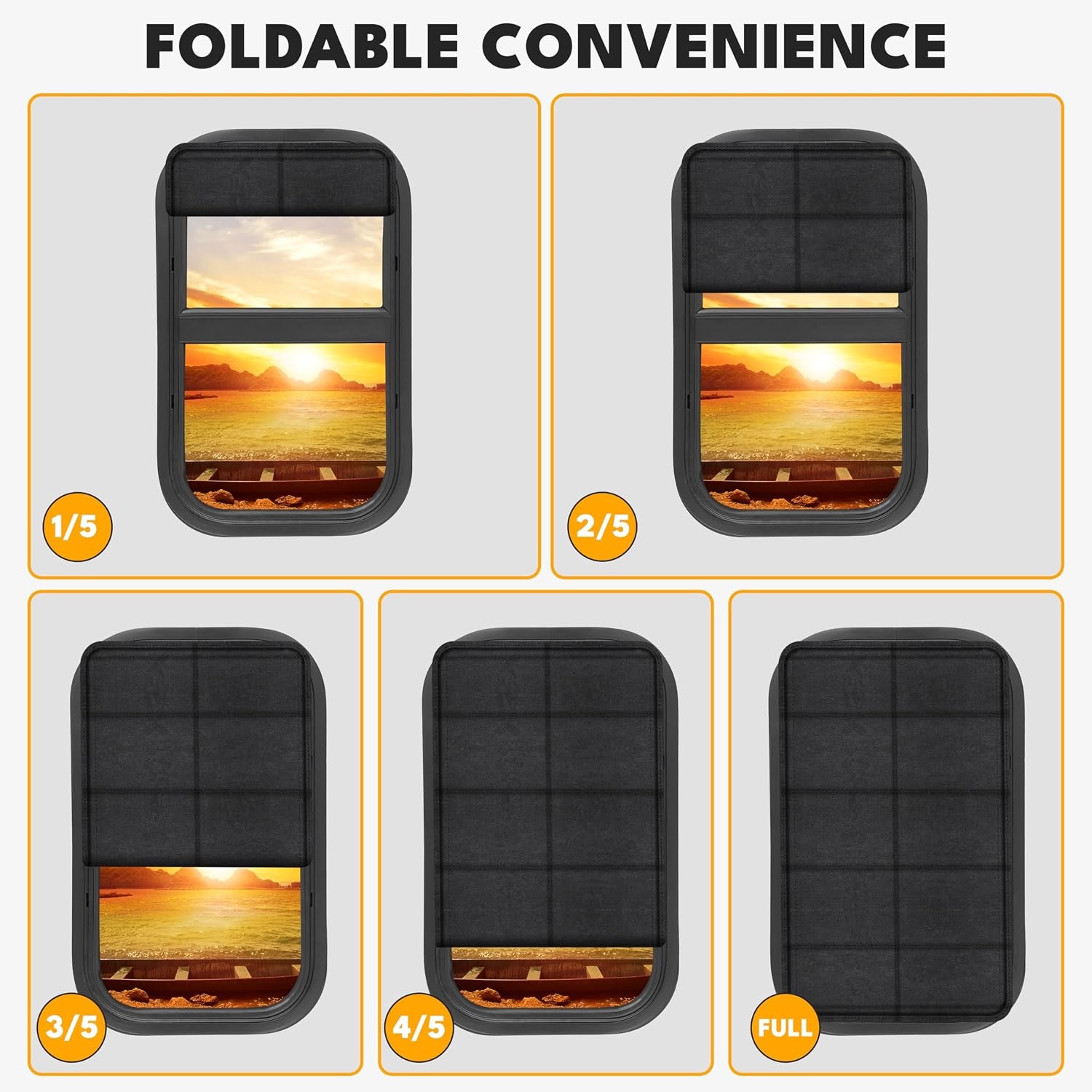 image:imageEcoNour RV Window Shade Foldable Trailer Door Window Cover for Total UV Camper Window Shade for Privacy Blackout Trailer Accessories for Camper Windows 25x16 inchesBlack